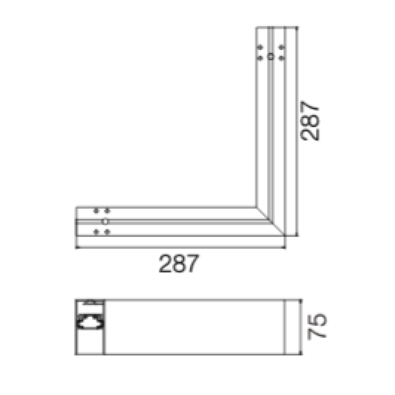 LINE Magnētiskās sliedes Horizontāls stūra savienojums AIP-CH90