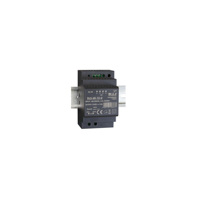 60W DIN Sliedes LED Barošanas Bloks 24V 5 Gadi EU
